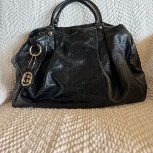 Gucci Large Sukey Tote Guccissima Black Leather